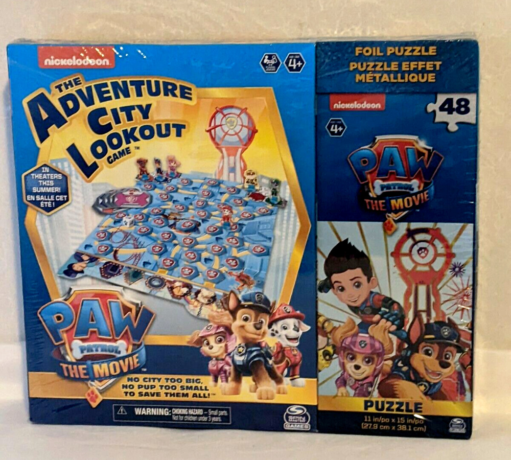 PAW Patrol The Movie The Adventure City Lookout Game Plus 48 PC Foil Puzzle